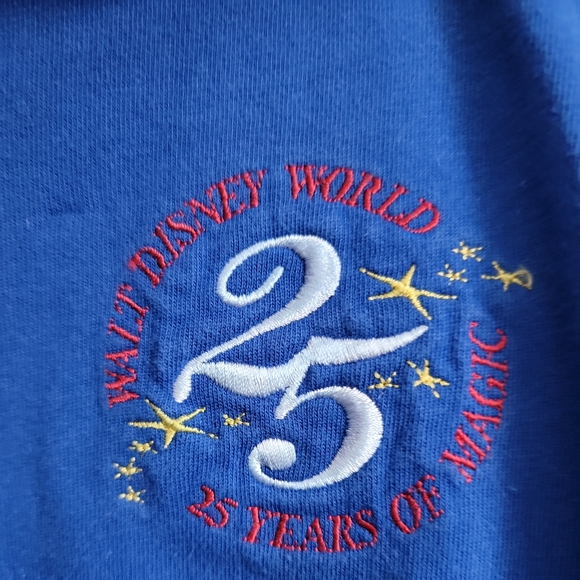 VTG Mickey, Inc Walt Disney World 25 Years of Magic Size Medium Blue Polo Shirt - Picture 4 of 6